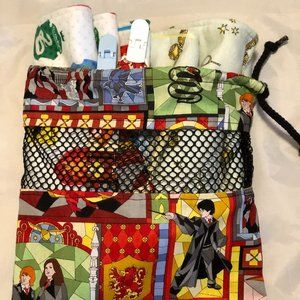 7pc Baby Shower Licensed Fabric Harry Potter Gift Set bib burp pacifier clip bag